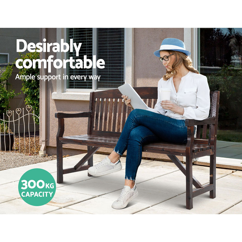 Gardeon Wooden Garden Bench Chair Natural Outdoor Furniture Décor Patio Deck 3 Seater freeshipping - Awezingly