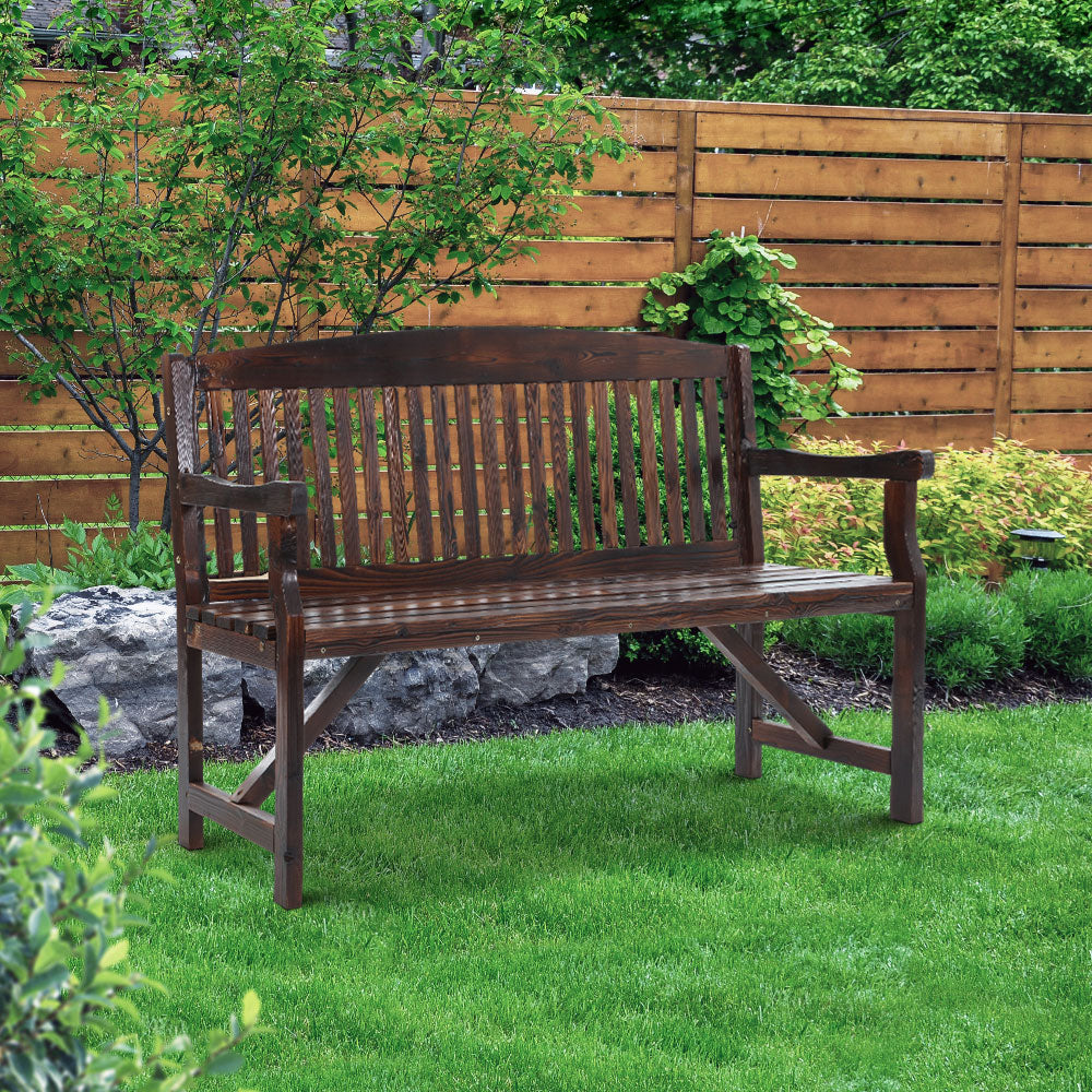 Gardeon Wooden Garden Bench Chair Natural Outdoor Furniture Décor Patio Deck 3 Seater freeshipping - Awezingly