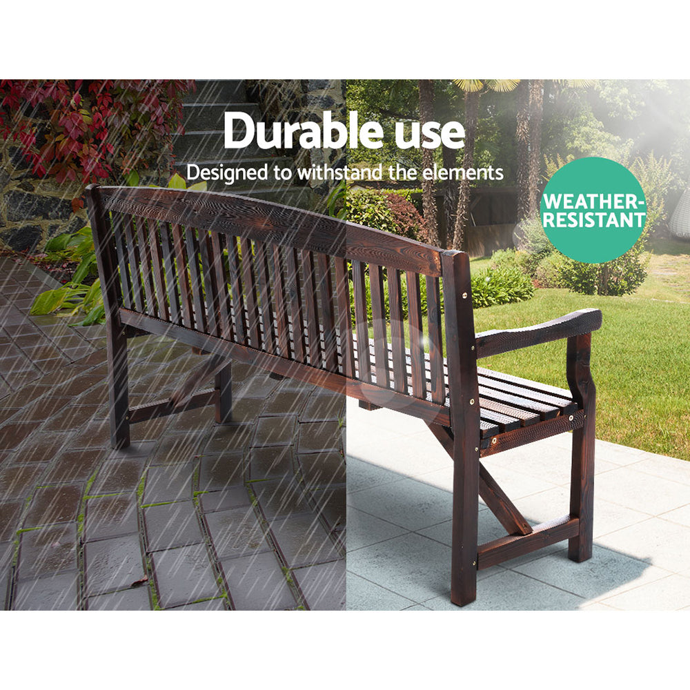 Gardeon Wooden Garden Bench Chair Natural Outdoor Furniture Décor Patio Deck 3 Seater freeshipping - Awezingly