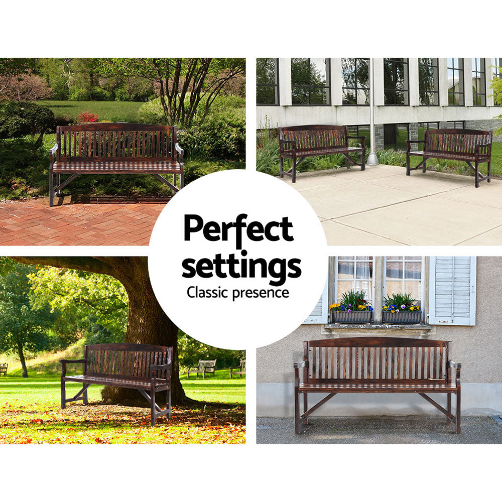 Gardeon Wooden Garden Bench Chair Natural Outdoor Furniture Décor Patio Deck 3 Seater freeshipping - Awezingly