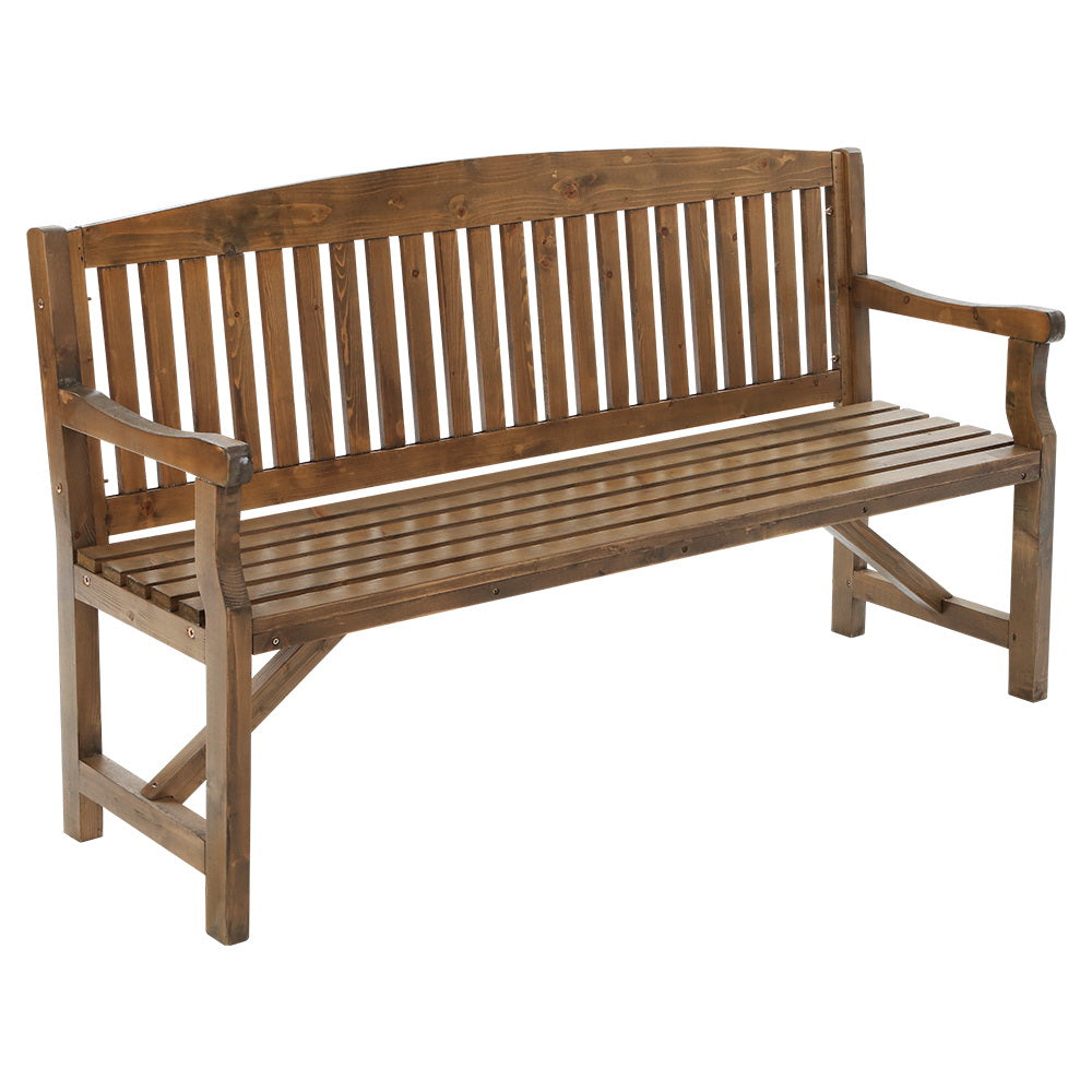 Gardeon Wooden Garden Bench Chair Natural Outdoor Furniture Décor Patio Deck 3 Seater freeshipping - Awezingly