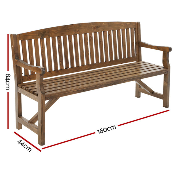 Gardeon Wooden Garden Bench Chair Natural Outdoor Furniture Décor Patio Deck 3 Seater freeshipping - Awezingly