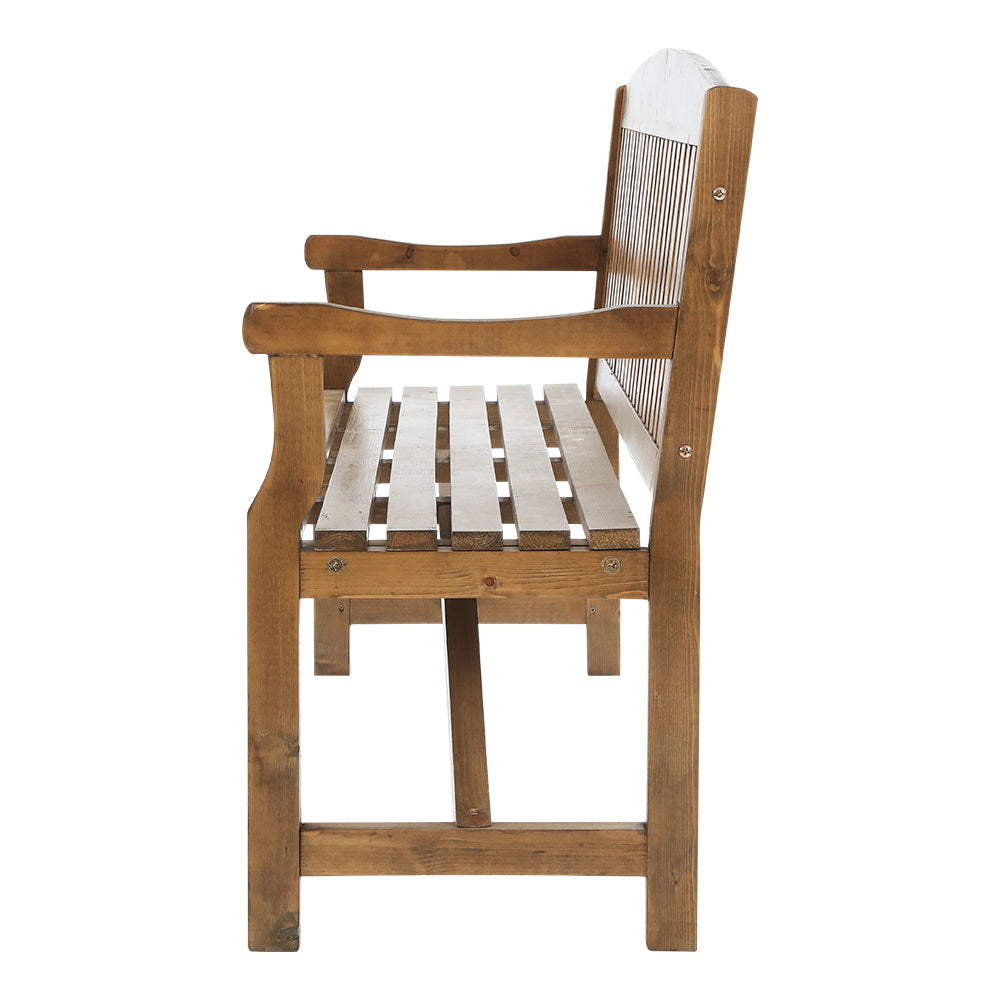 Gardeon Wooden Garden Bench Chair Natural Outdoor Furniture Décor Patio Deck 3 Seater freeshipping - Awezingly