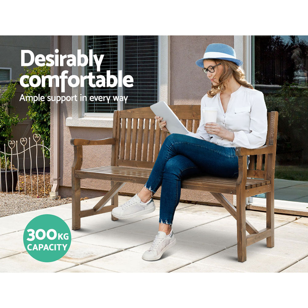 Gardeon Wooden Garden Bench Chair Natural Outdoor Furniture Décor Patio Deck 3 Seater freeshipping - Awezingly