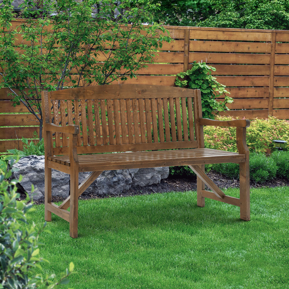 Gardeon Wooden Garden Bench Chair Natural Outdoor Furniture Décor Patio Deck 3 Seater freeshipping - Awezingly