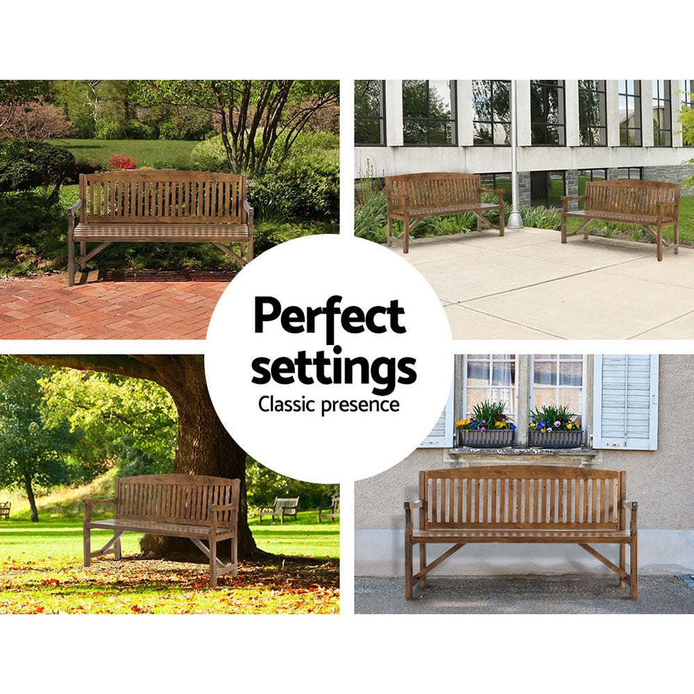 Gardeon Wooden Garden Bench Chair Natural Outdoor Furniture Décor Patio Deck 3 Seater freeshipping - Awezingly