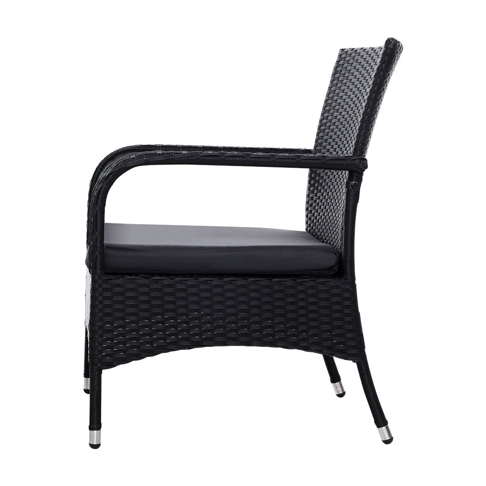 Gardeon Outdoor Furniture Patio Set Wicker Rattan Chairs Table 3PCS freeshipping - Awezingly
