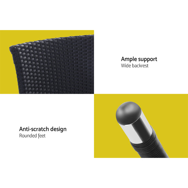 Gardeon Outdoor Furniture Patio Set Wicker Rattan Chairs Table 3PCS freeshipping - Awezingly