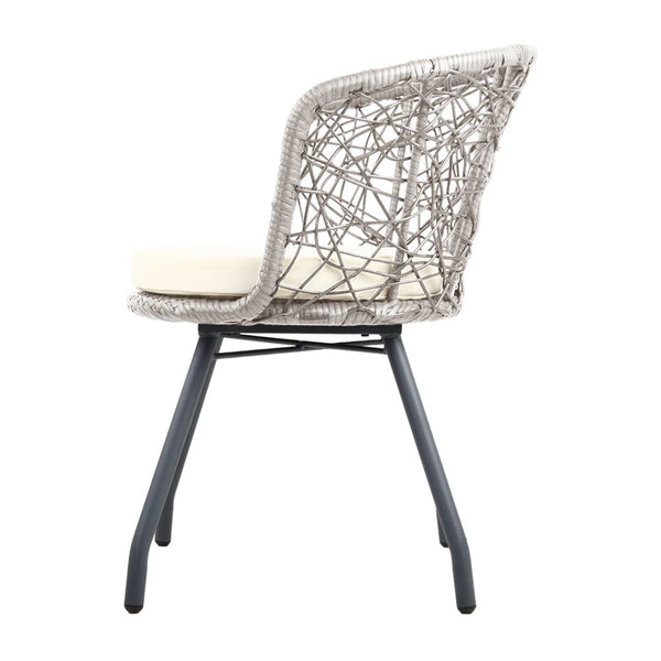 Gardeon Outdoor Patio Chair and Table - Grey freeshipping - Awezingly