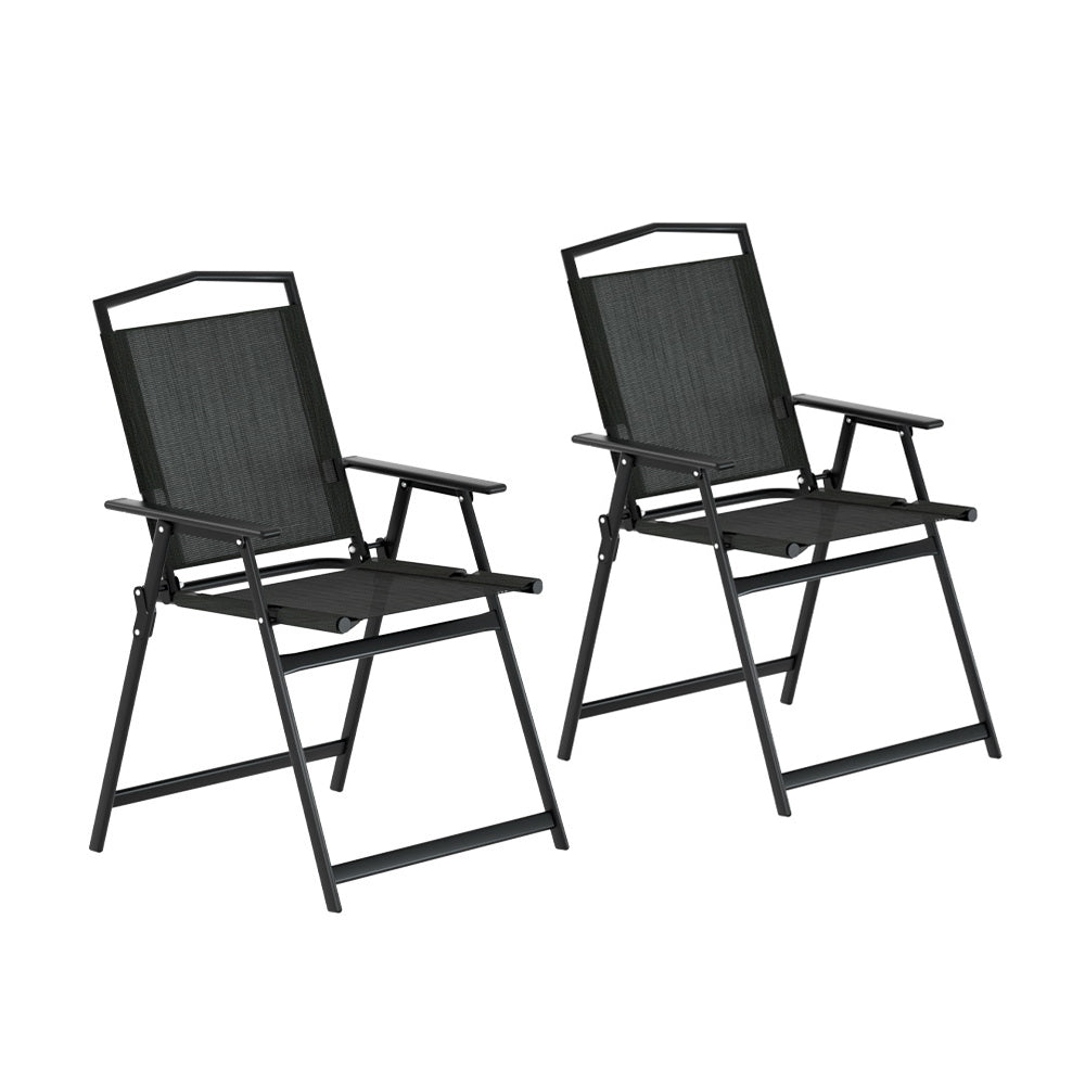 Gardeon Outdoor Chairs Portable Folding Camping Chair Steel Patio Furniture Gardeon