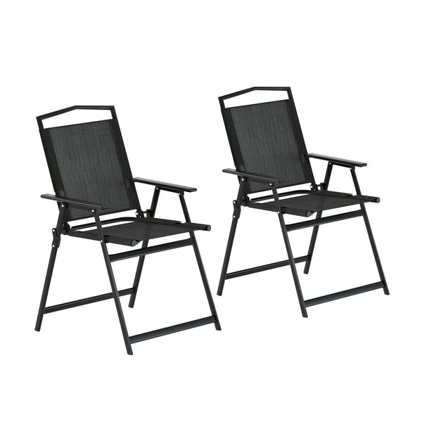 Gardeon Outdoor Chairs Portable Folding Camping Chair Steel Patio Furniture Gardeon