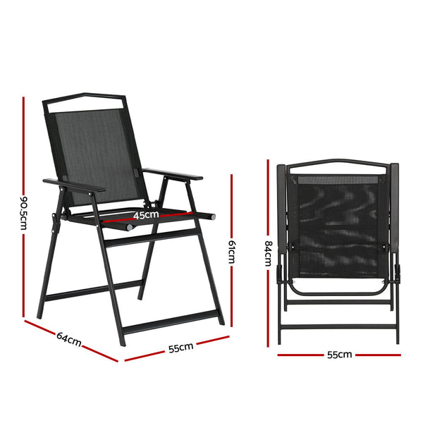 Gardeon Outdoor Chairs Portable Folding Camping Chair Steel Patio Furniture Gardeon