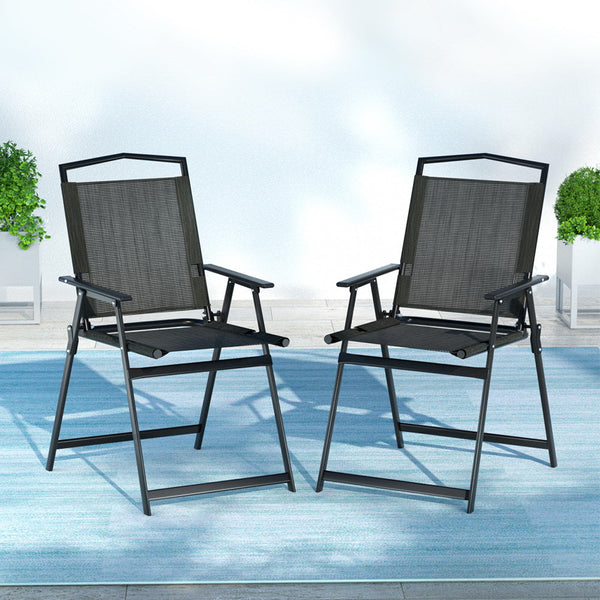 Gardeon Outdoor Chairs Portable Folding Camping Chair Steel Patio Furniture Gardeon