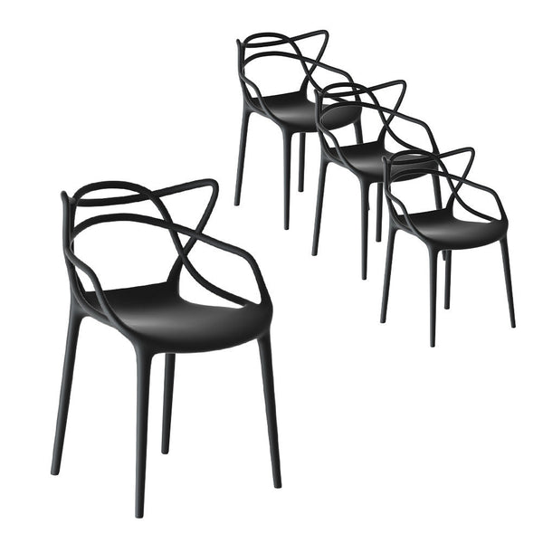 Gardeon PP Outdoor Dining Chairs X4 Portable Stackable Chair Patio Furniture Gardeon