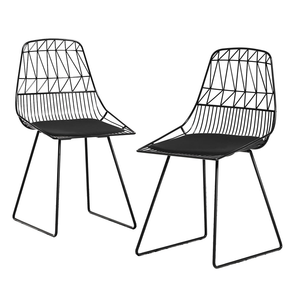 Gardeon 2PC Outdoor Dining Chairs Steel Lounge Chair Patio Garden Furniture Gardeon