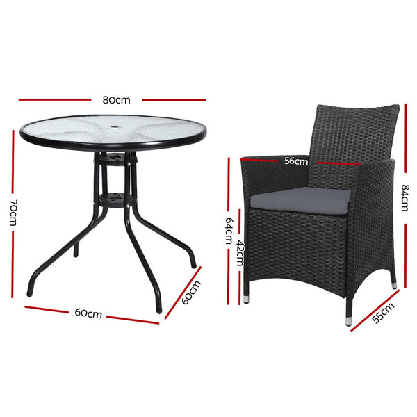 Gardeon Outdoor Furniture Dining Chair Table Bistro Set freeshipping - Awezingly