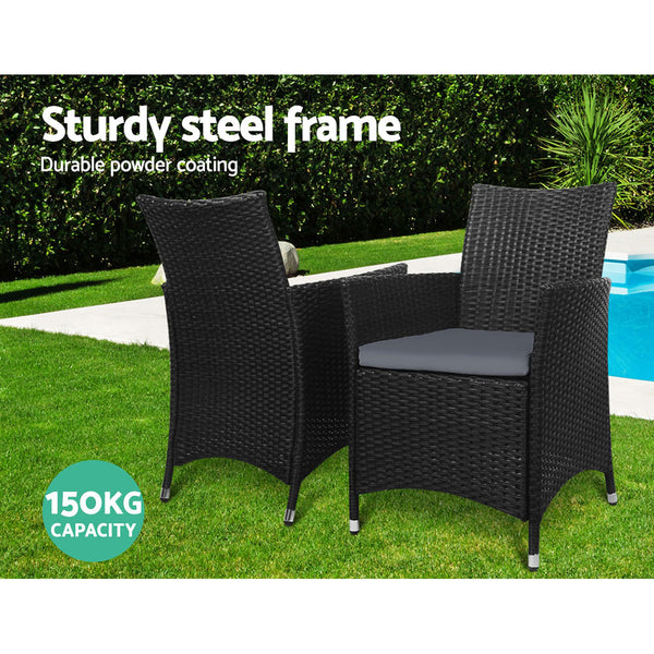 Gardeon Outdoor Furniture Dining Chair Table Bistro Set freeshipping - Awezingly