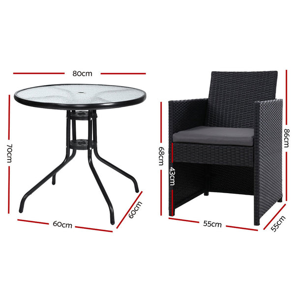 Gardeon Patio Furniture Dining Chairs Table Patio Setting Bistro Set freeshipping - Awezingly