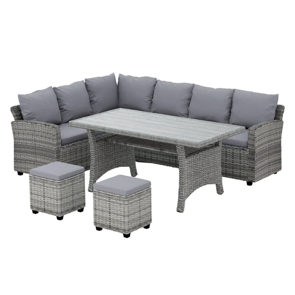 Gardeon 9-Seater Outdoor Dining Set Patio Furniture Wicker Lounge Table Chairs Gardeon