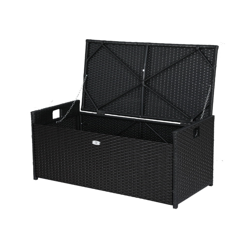 Gardeon Outdoor Storage Bench Box Garden Sheds Tools Wicker Cushion Patio Chair Gardeon