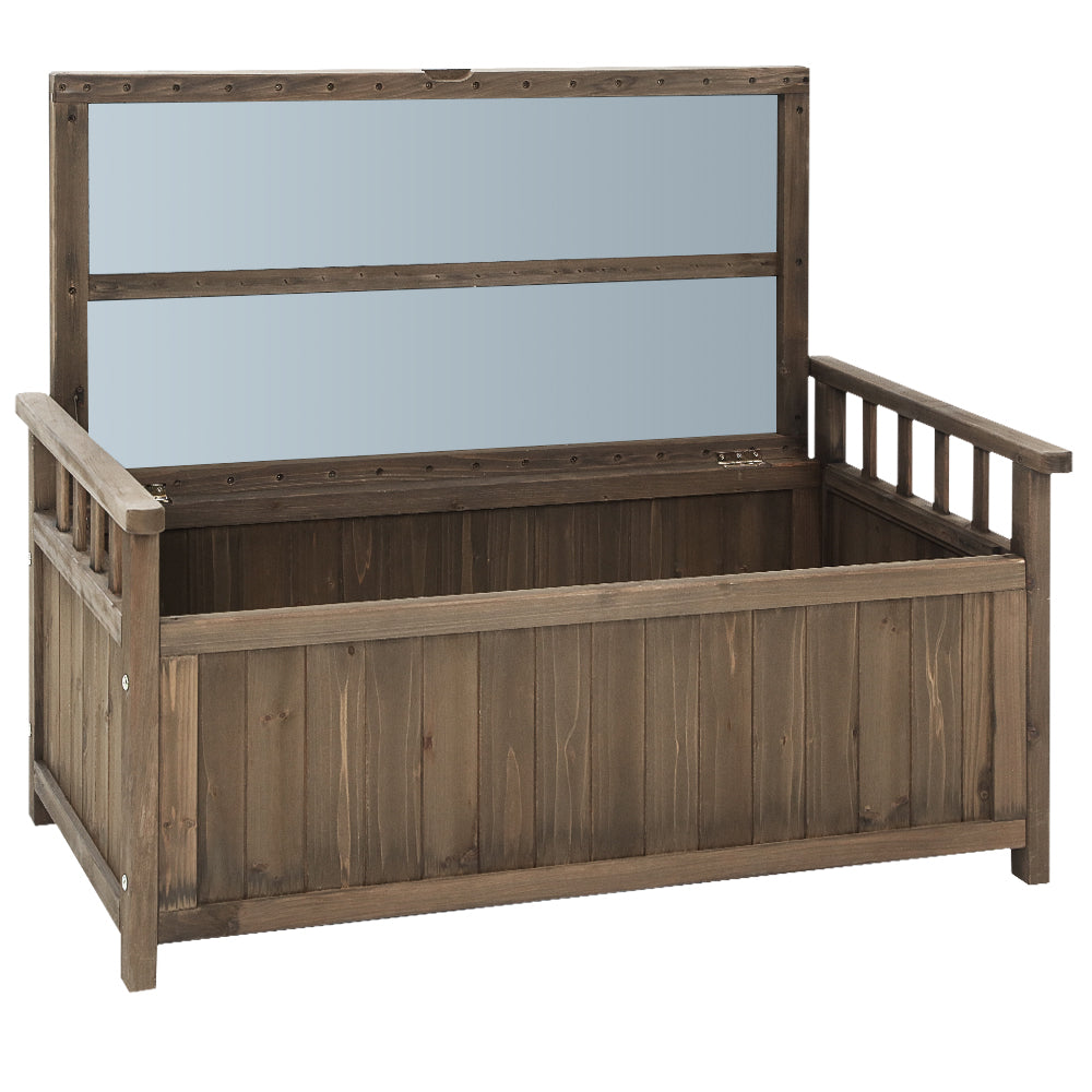 Gardeon Outdoor Storage Box Wooden Garden Bench Chest Toy Tool Sheds Furniture freeshipping - Awezingly