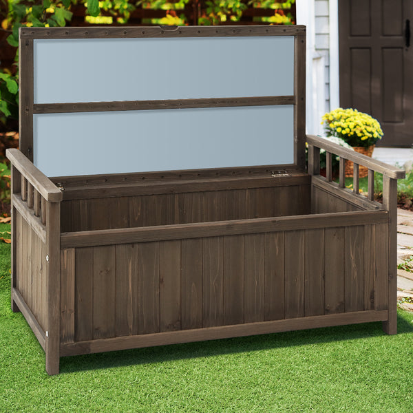 Gardeon Outdoor Storage Box Wooden Garden Bench Chest Toy Tool Sheds Furniture freeshipping - Awezingly