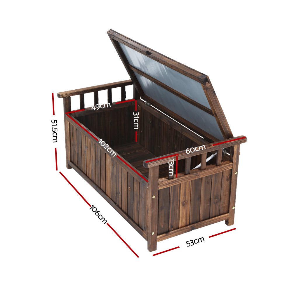 Gardeon Outdoor Storage Box Wooden Garden Bench Chest Toy Tool Sheds Furniture freeshipping - Awezingly