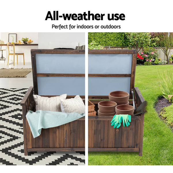 Gardeon Outdoor Storage Box Wooden Garden Bench Chest Toy Tool Sheds Furniture freeshipping - Awezingly