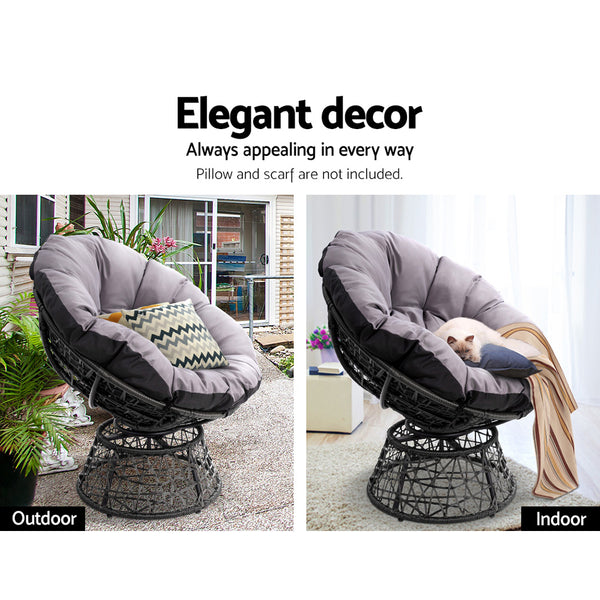 Gardeon Papasan Chair - Black freeshipping - Awezingly