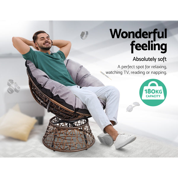 Gardeon Papasan Chair - Brown freeshipping - Awezingly