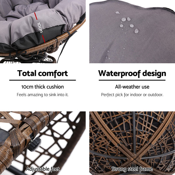 Gardeon Papasan Chair - Brown freeshipping - Awezingly