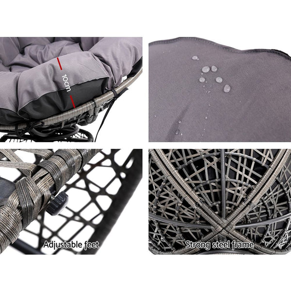 Gardeon Papasan Chair - Grey freeshipping - Awezingly