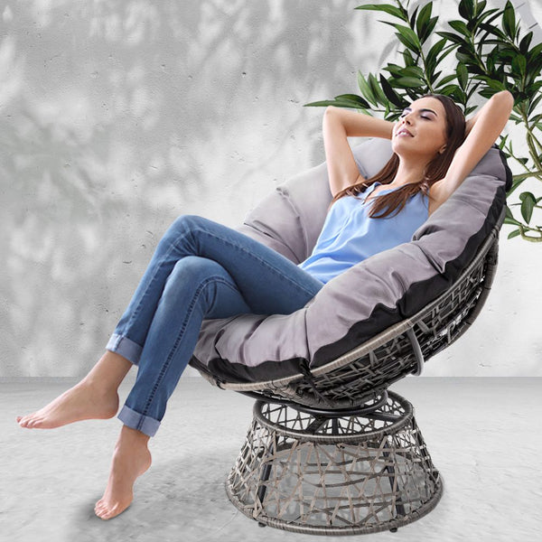 Gardeon Papasan Chair - Grey freeshipping - Awezingly