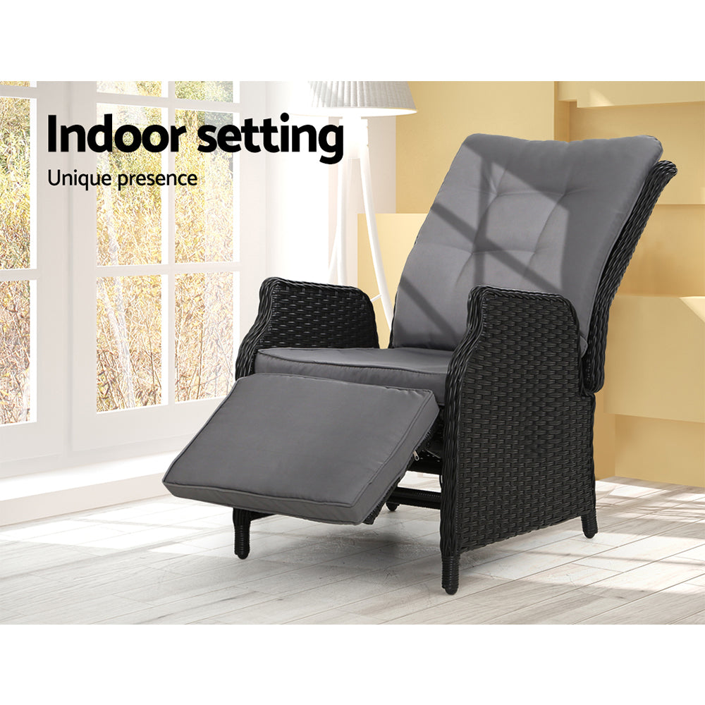 Gardeon Recliner Chair Sun lounge Setting Outdoor Furniture Patio Wicker Sofa freeshipping - Awezingly
