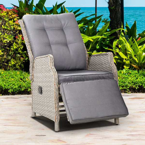 Gardeon Sun lounge Setting Recliner Chair Outdoor Furniture Patio Wicker Sofa freeshipping - Awezingly