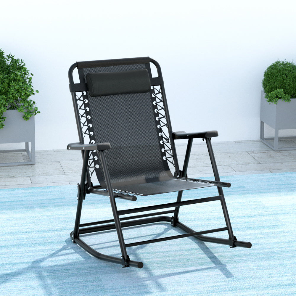 Gardeon Outdoor Rocking Chair Folding Reclining Recliner Patio Furniture Garden Gardeon