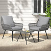 Gardeon Outdoor Furniture 3-Piece Lounge Setting Chairs Table Bistro Set Patio