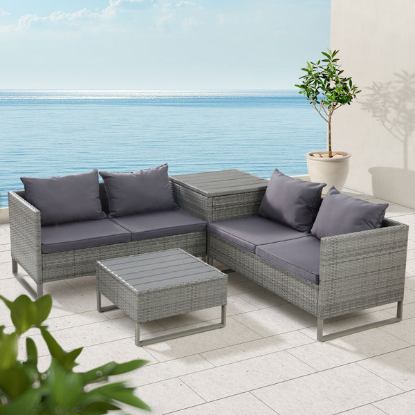 Gardeon Outdoor Sofa Furniture Garden Couch Lounge Set Patio Wicker Table Chairs Gardeon