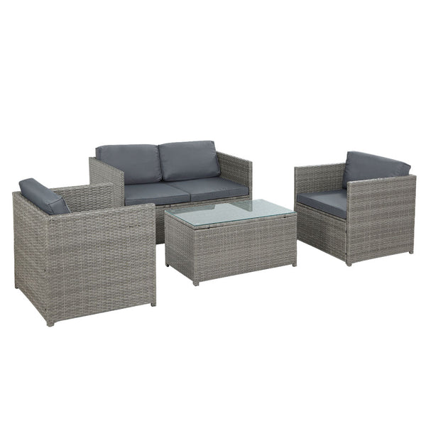 Gardeon Outdoor Furniture Sofa Set 4-Seater Wicker Lounge Setting Table Chairs Gardeon