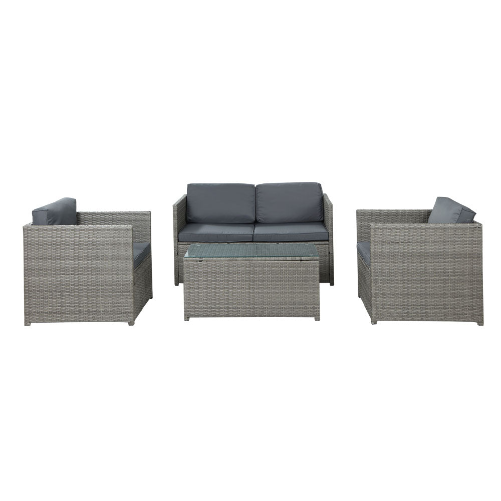 Gardeon Outdoor Furniture Sofa Set 4-Seater Wicker Lounge Setting Table Chairs Gardeon