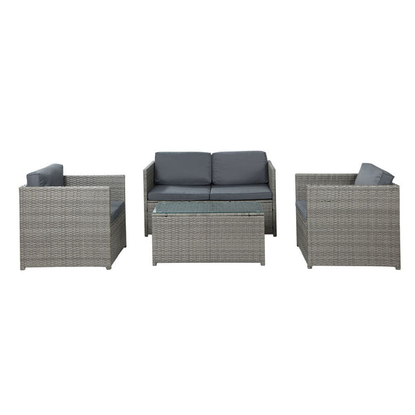 Gardeon Outdoor Furniture Sofa Set 4-Seater Wicker Lounge Setting Table Chairs Gardeon