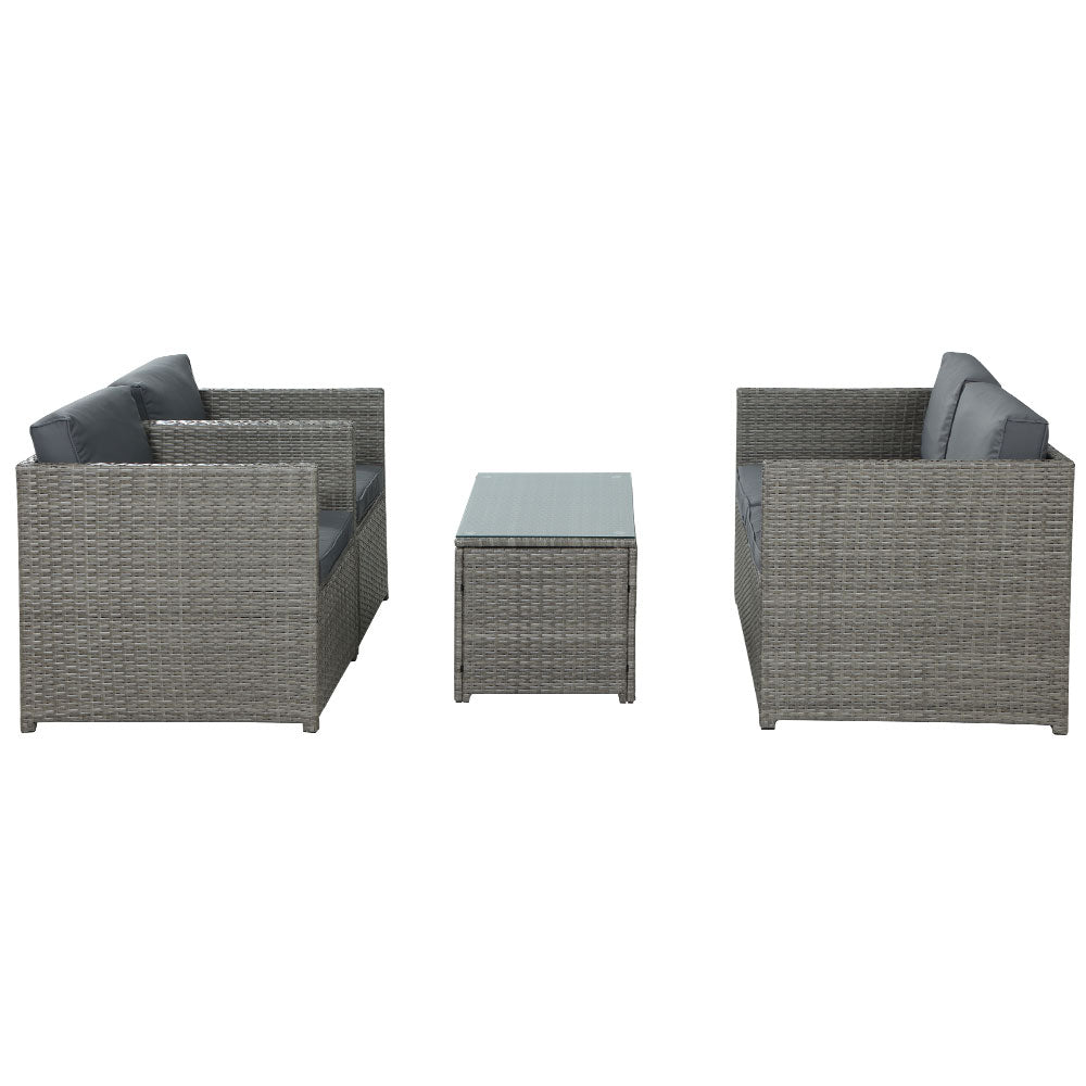 Gardeon Outdoor Furniture Sofa Set 4-Seater Wicker Lounge Setting Table Chairs Gardeon