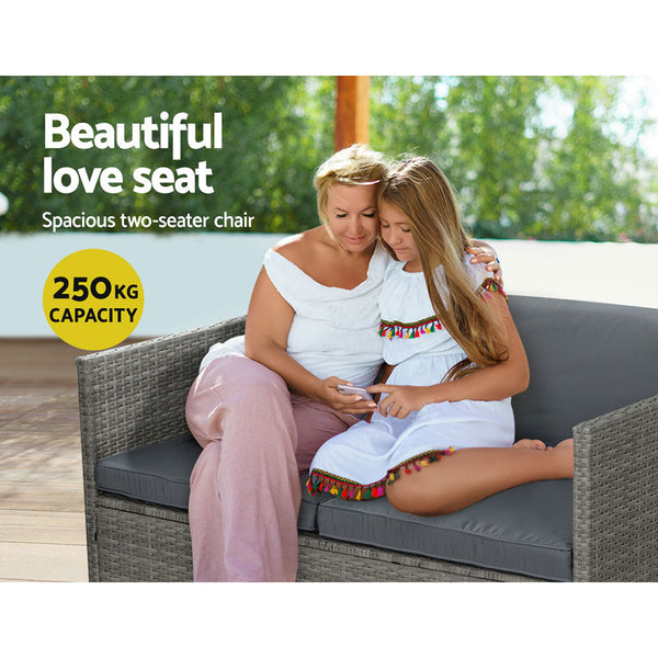 Gardeon Outdoor Furniture Sofa Set 4-Seater Wicker Lounge Setting Table Chairs Gardeon