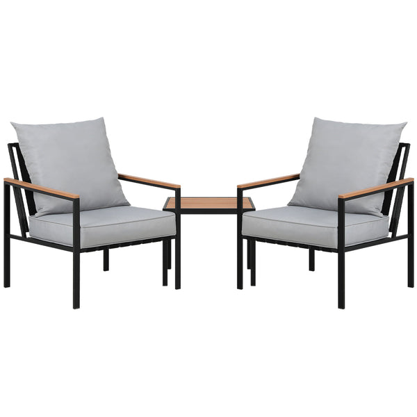Gardeon Outdoor Furniture 3pcs Lounge Setting Bistro Set Chairs Table Patio Gardeon