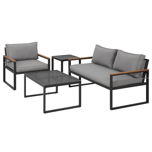 Gardeon Outdoor Sofa Set 3-Seater Corner Modular Lounge Setting Steel Gardeon