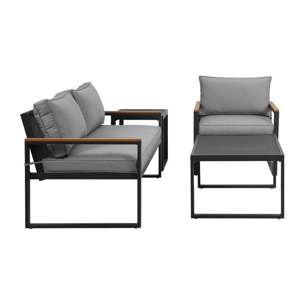 Gardeon Outdoor Sofa Set 3-Seater Corner Modular Lounge Setting Steel Gardeon