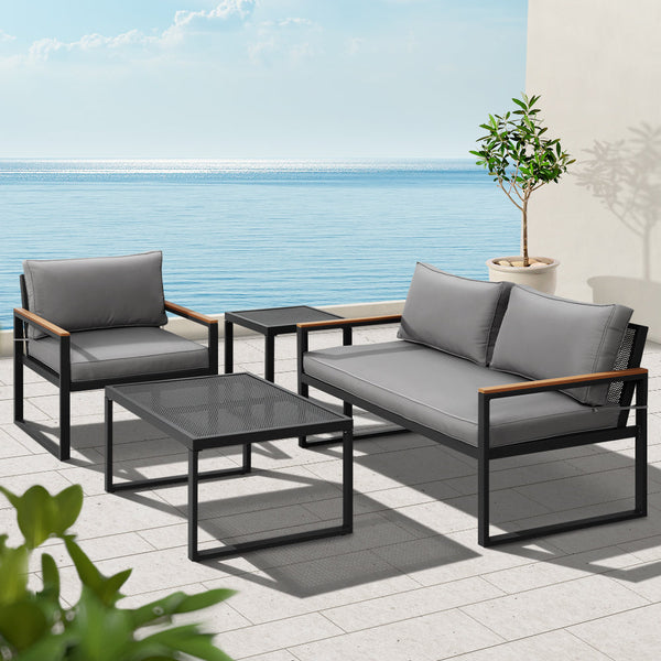 Gardeon Outdoor Sofa Set 3-Seater Corner Modular Lounge Setting Steel Gardeon