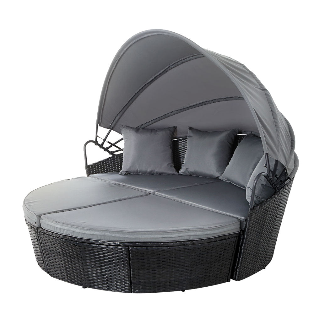 Outdoor Lounge Setting Patio Furniture Sofa Wicker Garden Rattan Set Black freeshipping - Awezingly
