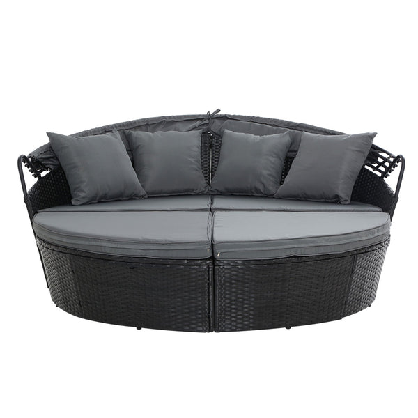 Outdoor Lounge Setting Patio Furniture Sofa Wicker Garden Rattan Set Black freeshipping - Awezingly