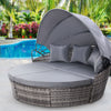 Outdoor Lounge Setting Patio Furniture Sofa Wicker Garden Rattan Cushion Grey
